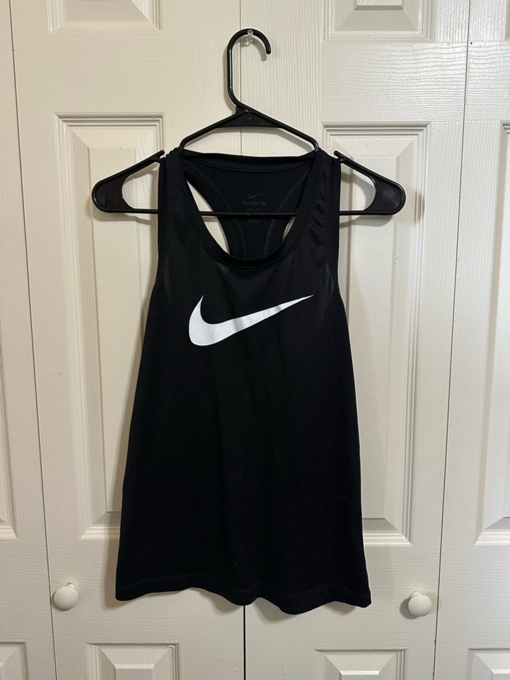Nike Women’s Black Tank Top with White Swoosh